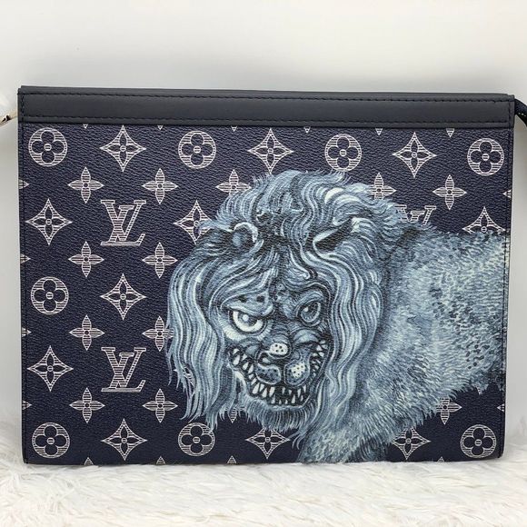 Louis Vuitton Chapman Brother Lion Pochette Voyage bag clutch Monogram LV Savane - Picture 2 of 13
